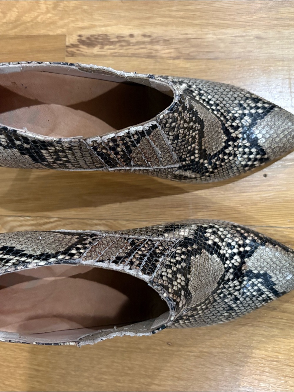 Pointed Toe Snake-Print Stiletto Booties - Python 8.5 - Picture 5 of 8
